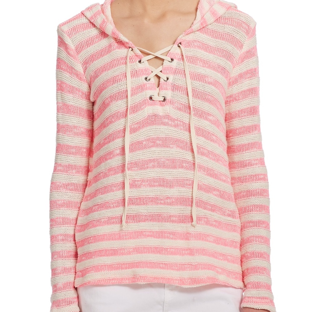 Splendid Ohana Striped Hoodie Sweater